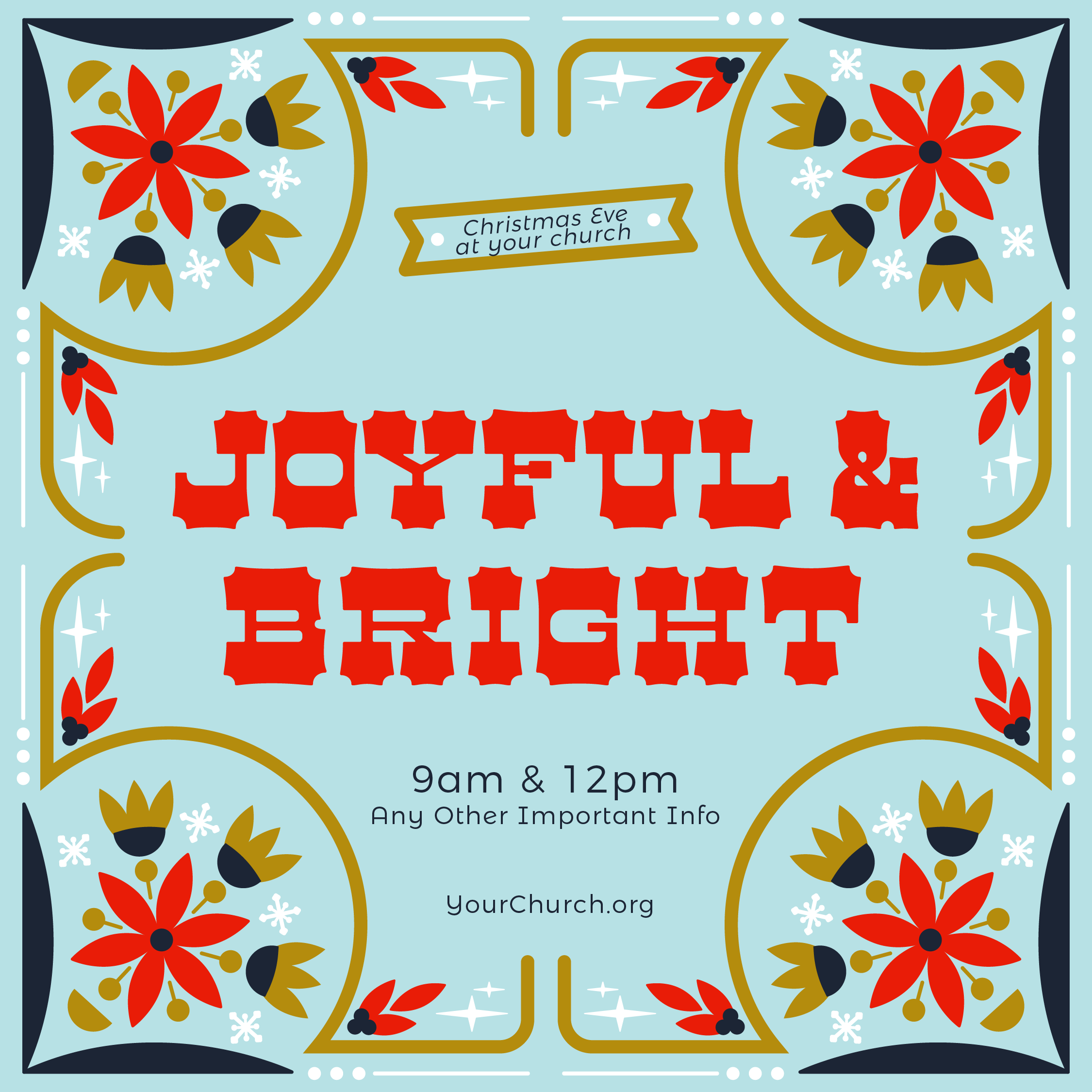 Gingerbread Yuletide Christmas Service Graphic Package